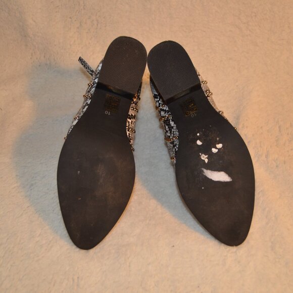 Jeffrey Campbell rylance studded booties white & black snakeskin s10 fits like 9 - Picture 15 of 16